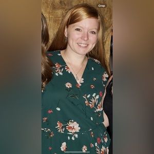 Charming Charlie green floral mini dress